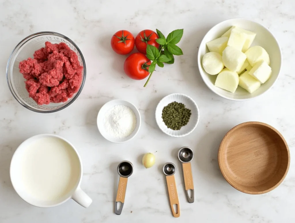 Bolognese Ice Cream recipe with a creamy ice cream base and savory bolognese sauce topped with fresh basil and Parmesan cheese.