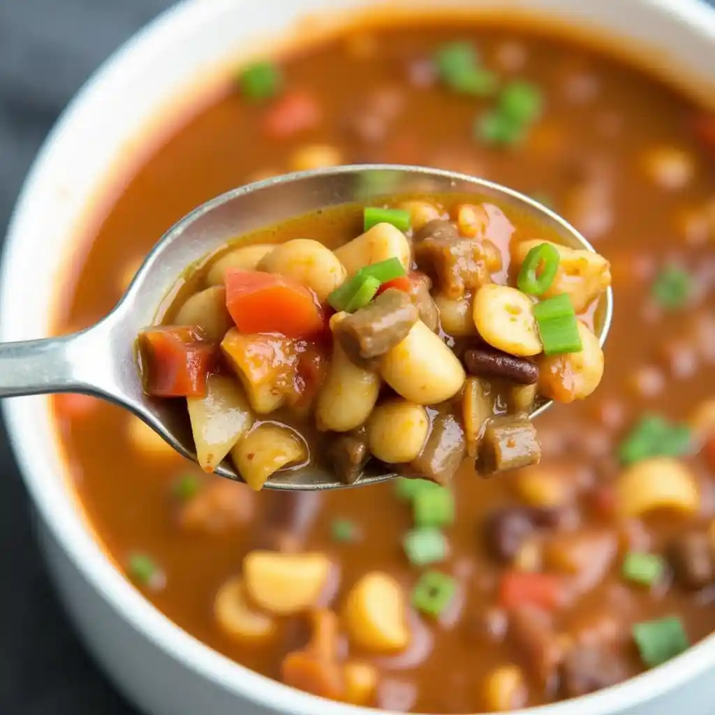 Bowl of Taco Soup Frios with different protein choices and vibrant toppings, including cheese, cilantro, and sour cream